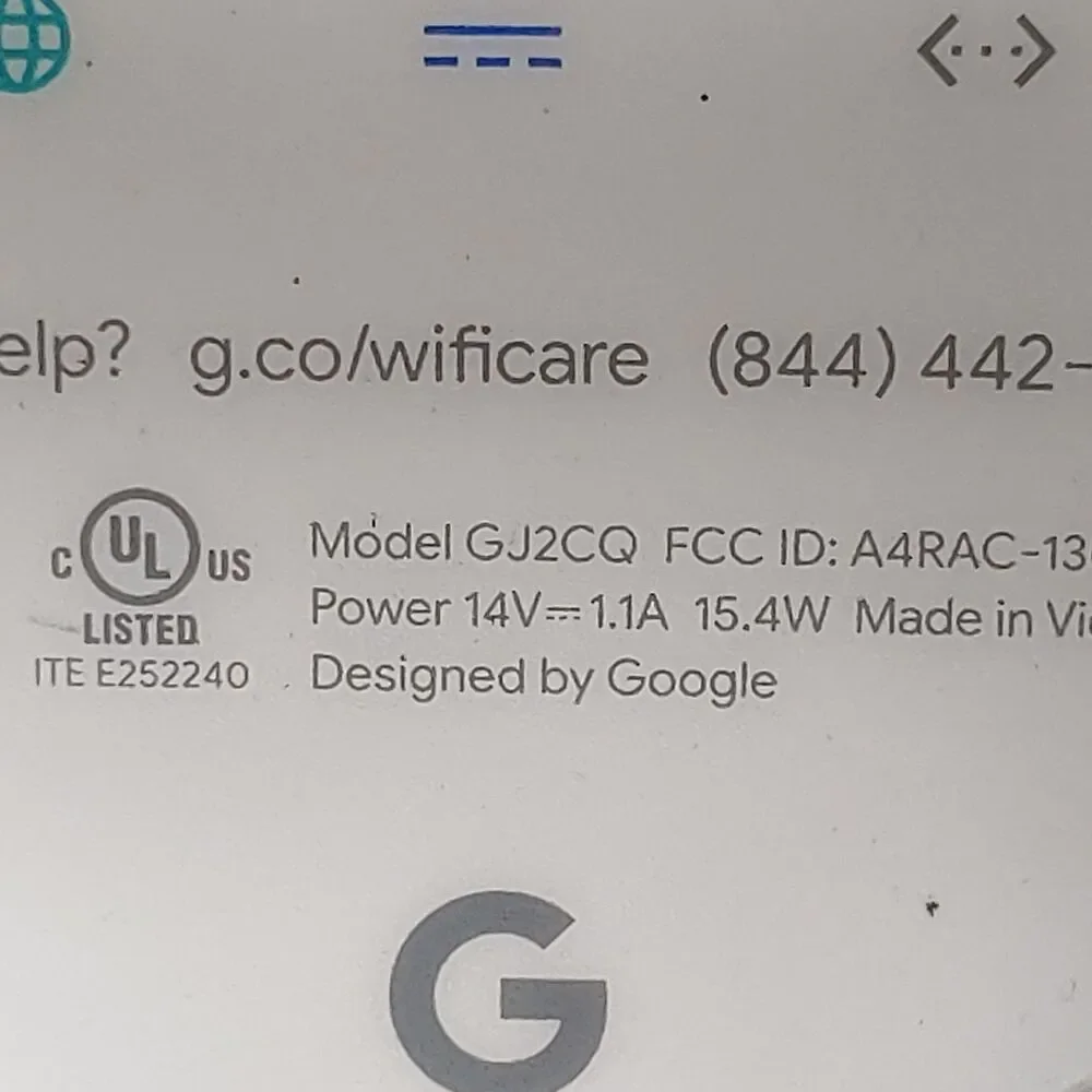 Google WIFI Access Point Router GJ2CQ WIFI Mesh & Power Cord - TESTED WORKING